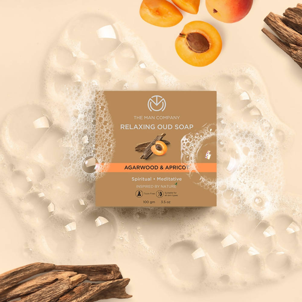 The Man Company Relaxing Oud Soap - Agarwood & Apricot 