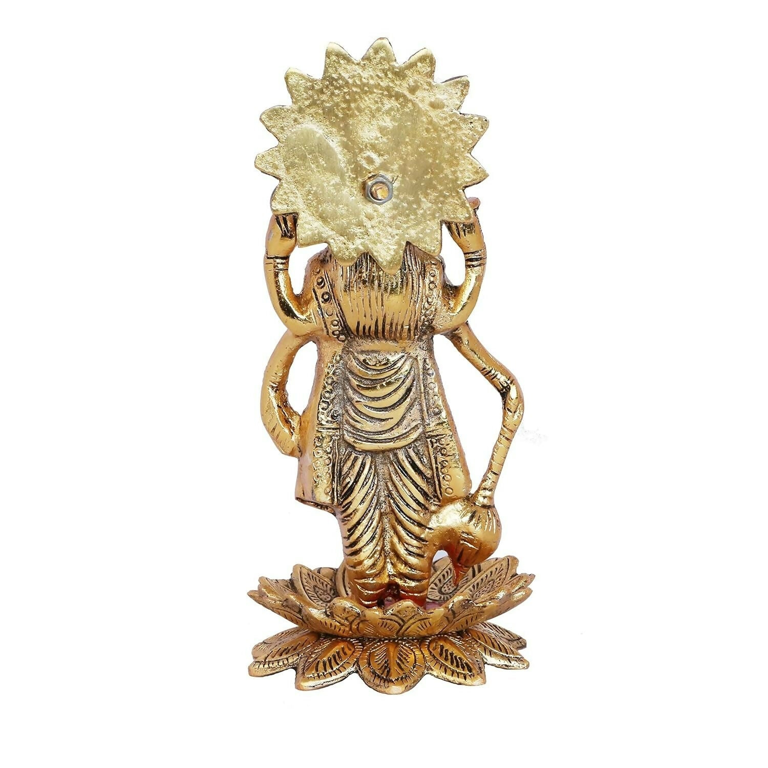 Kridaykraft Gold Plated Narayan/Vishnu Standing On Lotus Metal Statue - Grab2buy