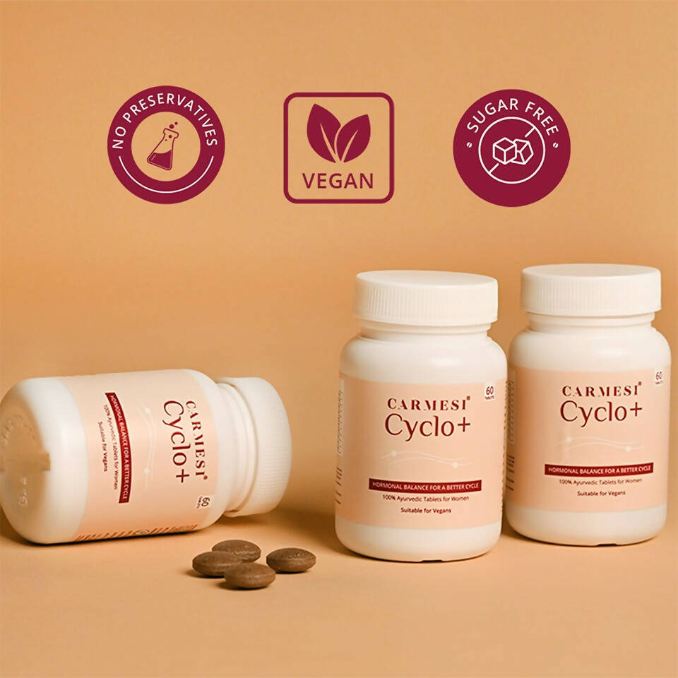 Carmesi Cyclo+ 100% Ayurvedic Tablets for Women 