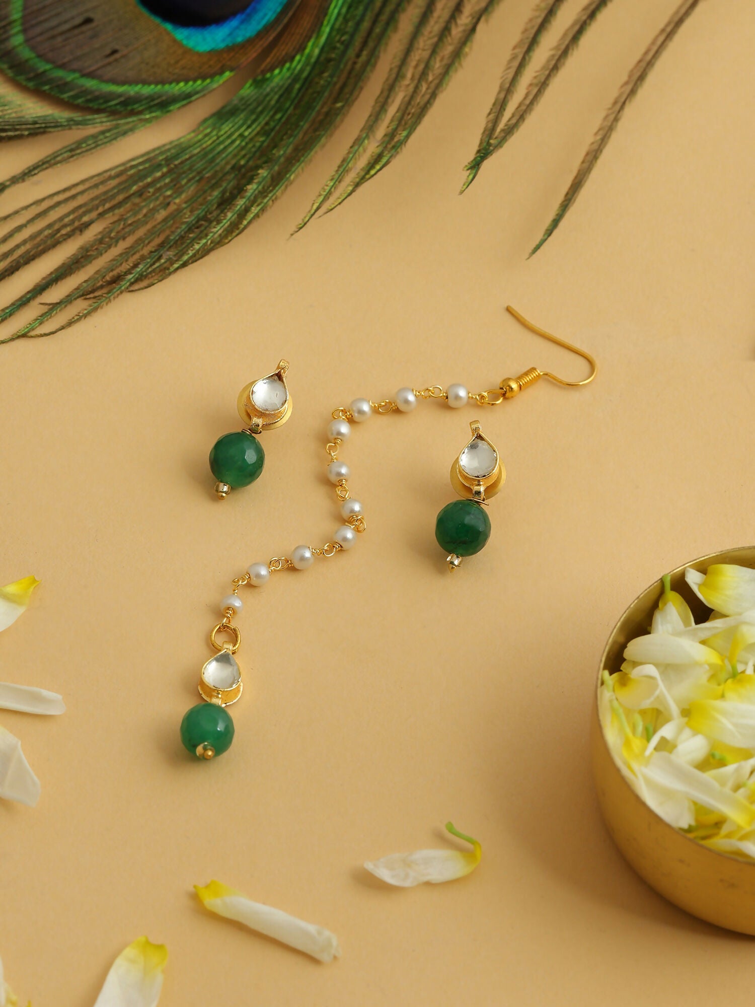 Ruby Raang Maang Tikka And Earrings Set