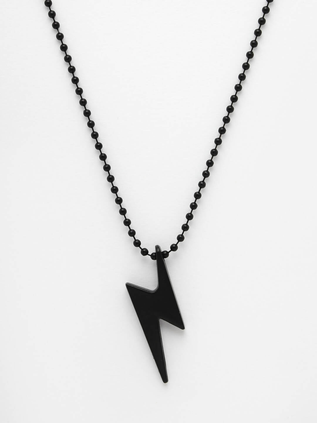 NVR Men Black Plated Flash Pendent With Chain 