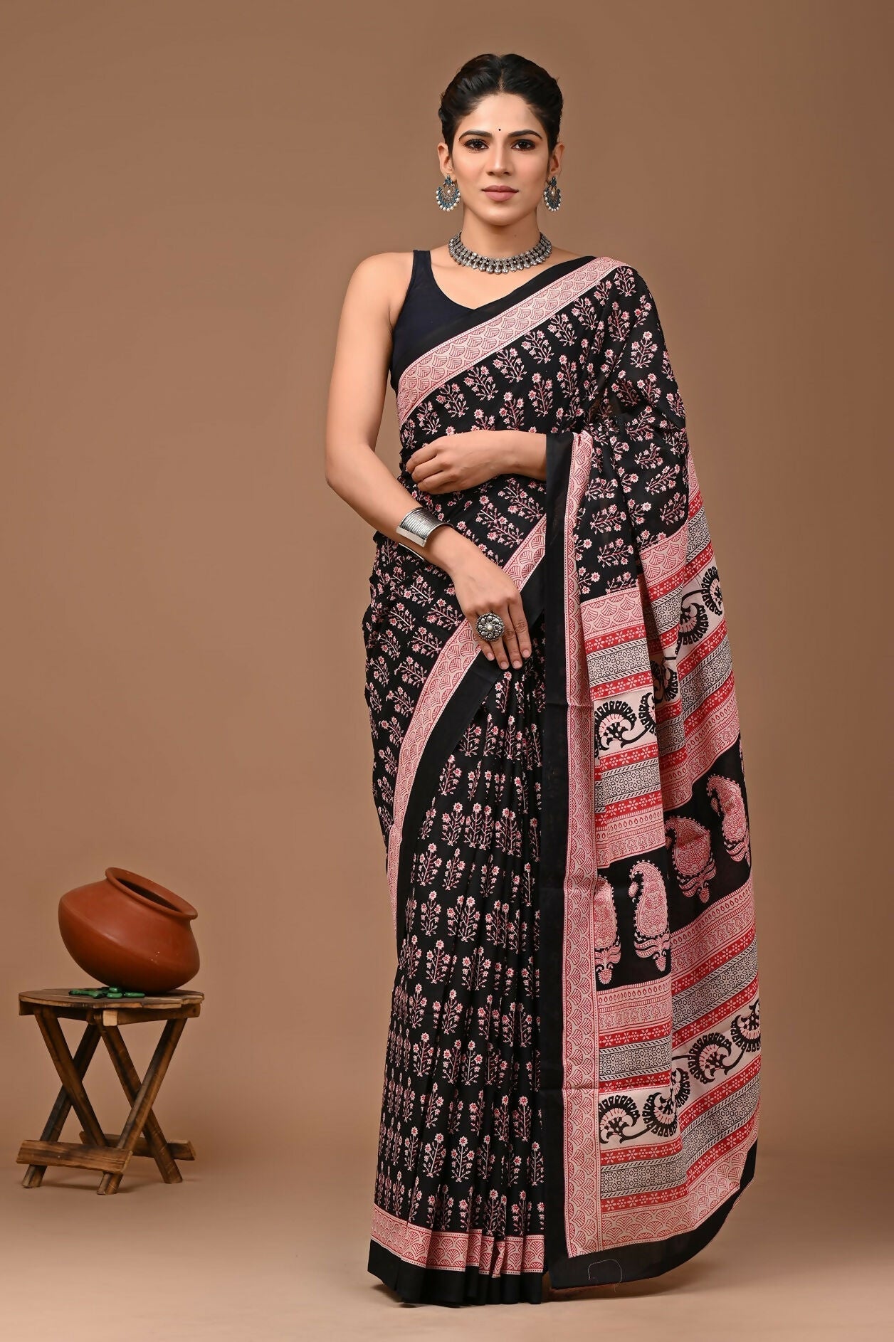 Exclusive Collection Black Multi Beautiful Mulmul Cotton Grab2Buy 