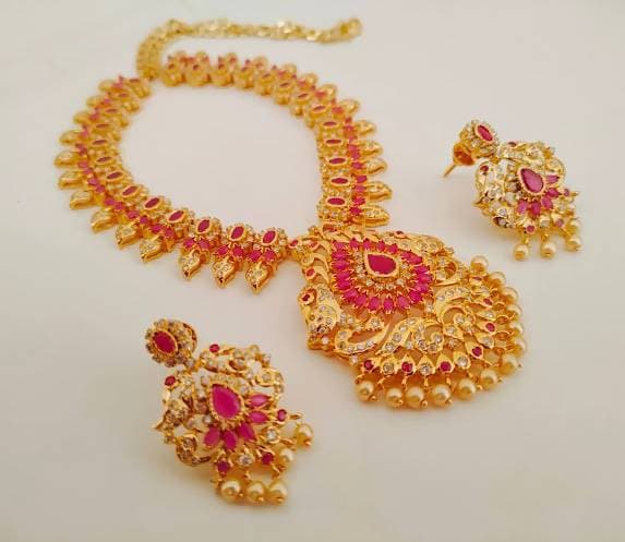 Uncuts & Ruby Peacock Bridal Jewelry