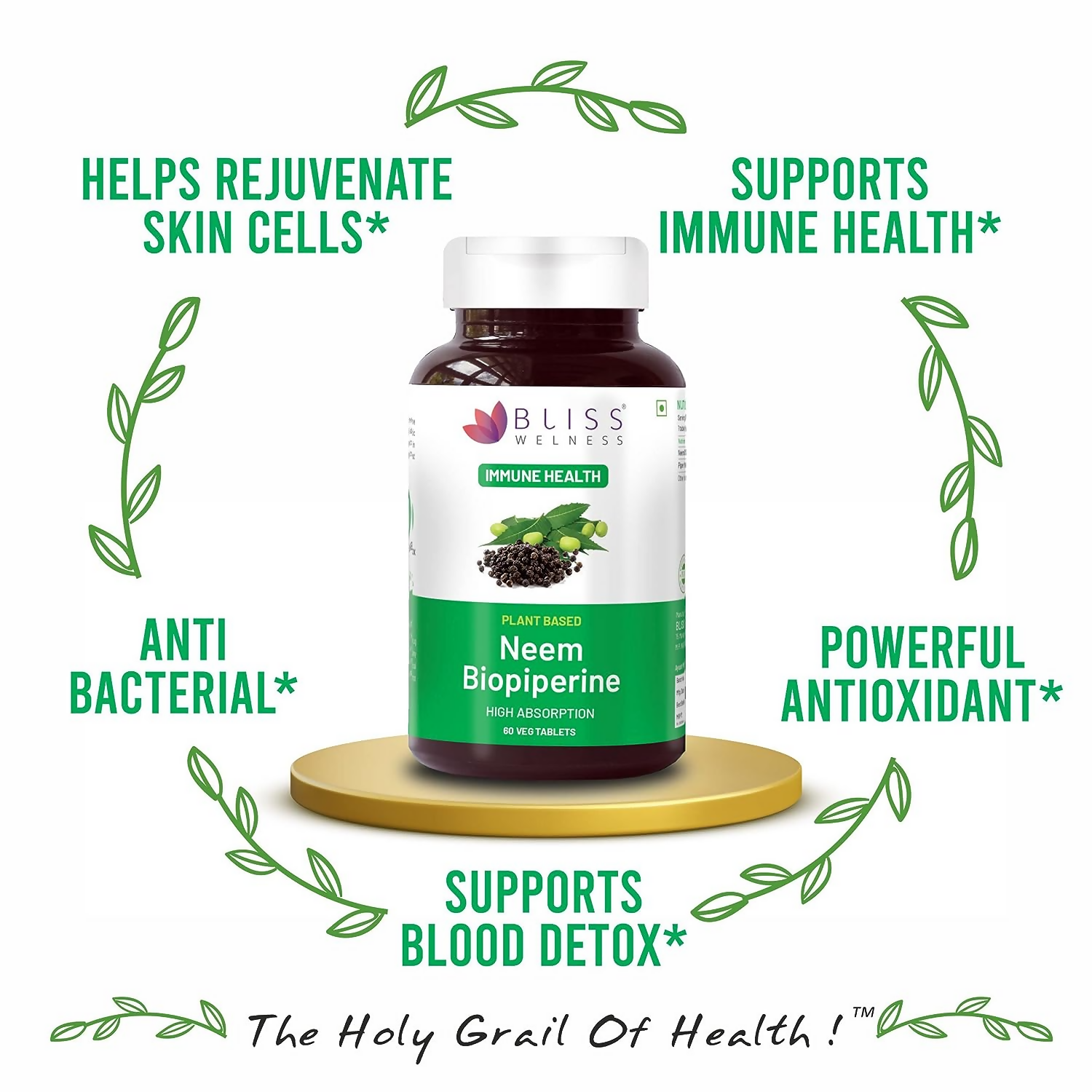 Bliss Welness Neem Biopiperine Tablets 