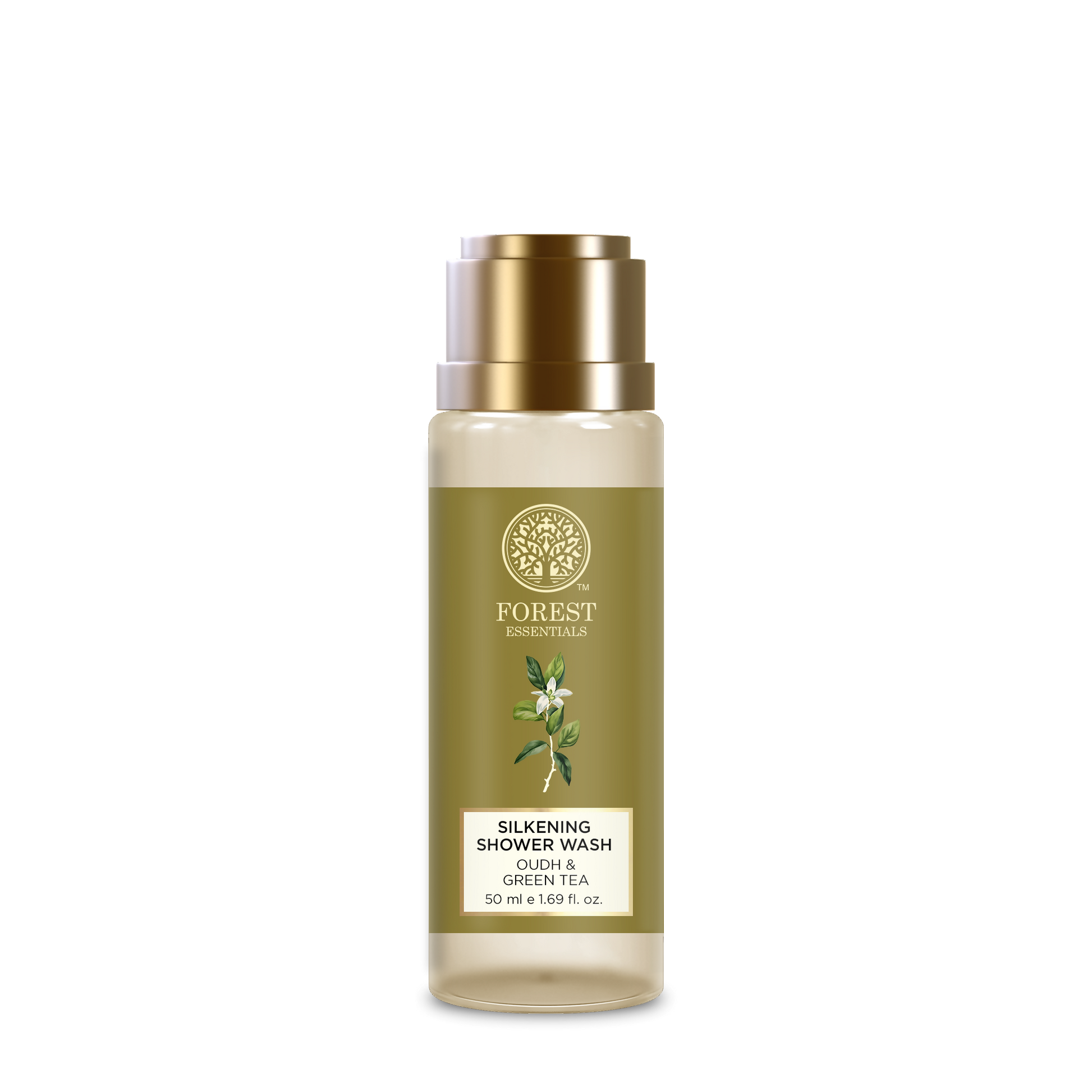 Forest Essentials Travel Size Silkening Shower Wash Oudh & Green Tea