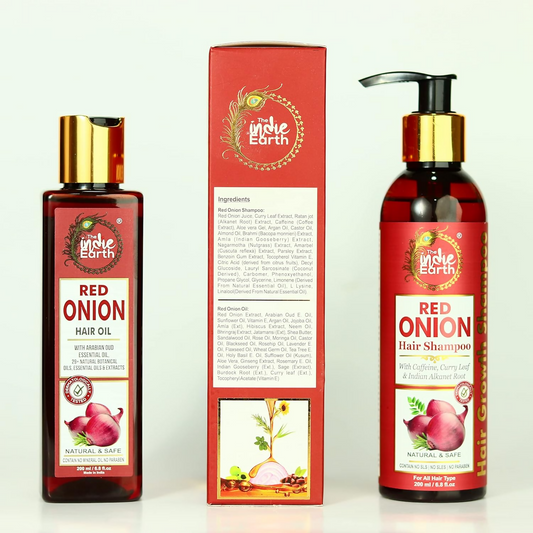 The Indie Earth Red Onion Anti Hair Loss & Hair Growth Combo - Grab2buy