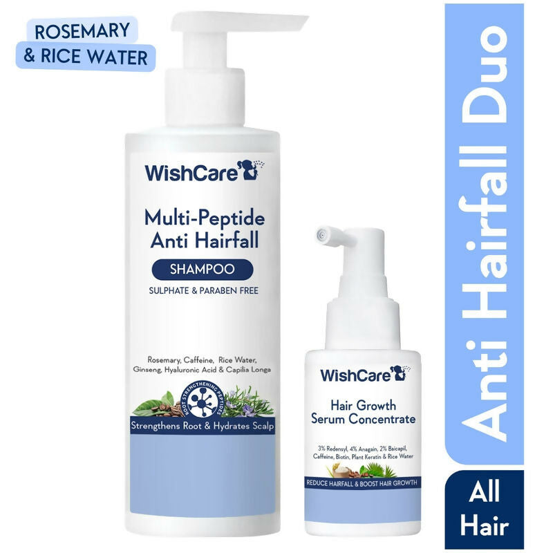 Wishcare Hair Growth Serum Concentrate + Multi Peptide Anti Hairfall Shampoo Combo  Grab2Buy Wishcare Grab2Buy