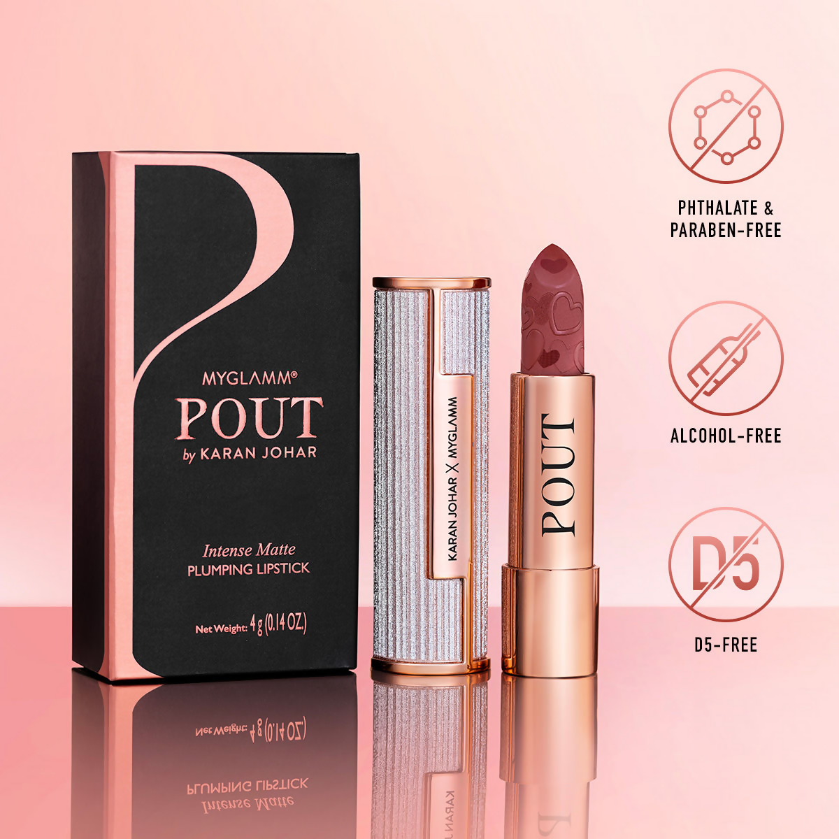 MyGlamm Pout By Karan Johar Intense Matte Plumping Lipstick - Sleepover Pout