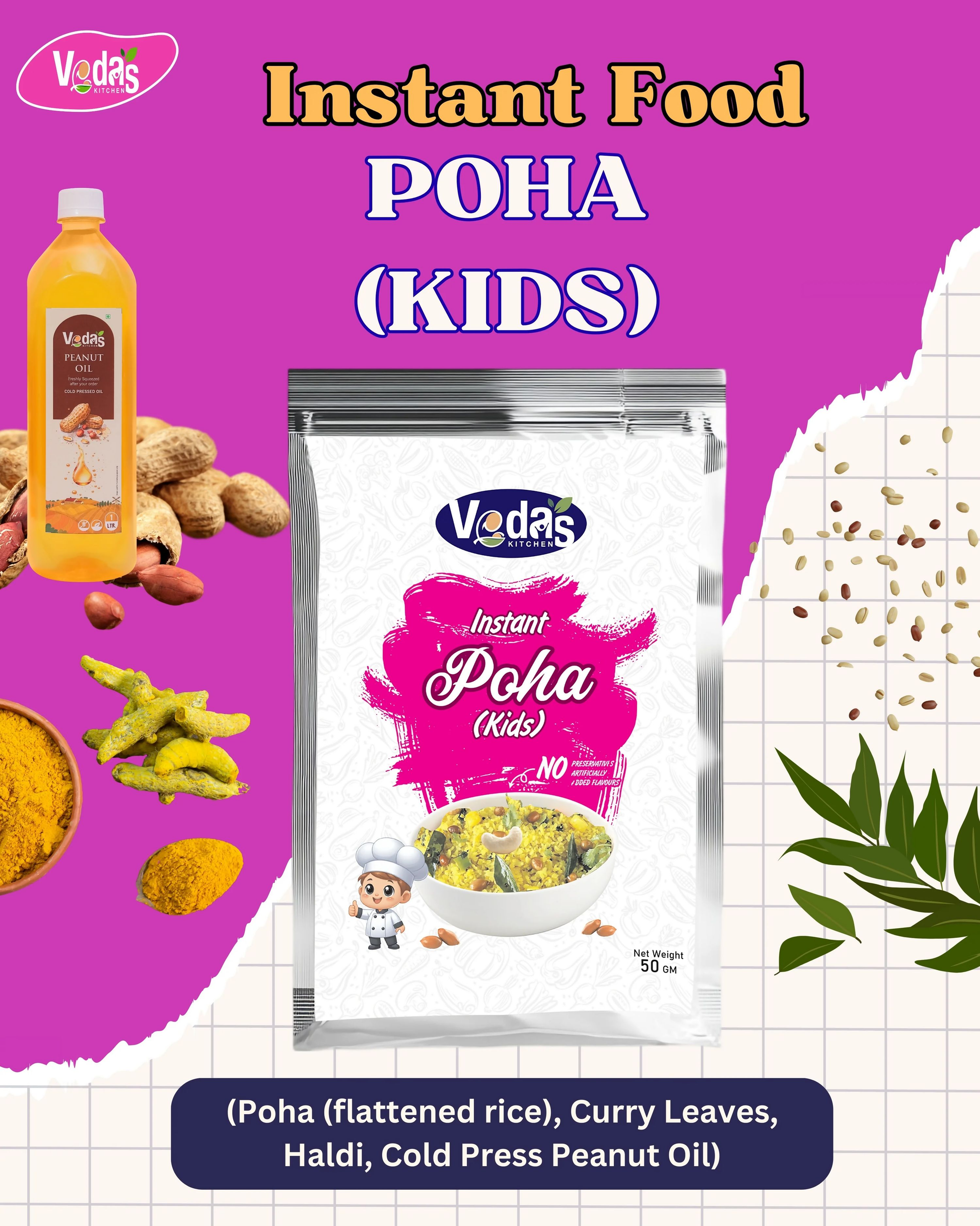 Vedas Kitchen Poha Instant (Kids)  Grab2Buy Vedas Kitchen Grab2Buy