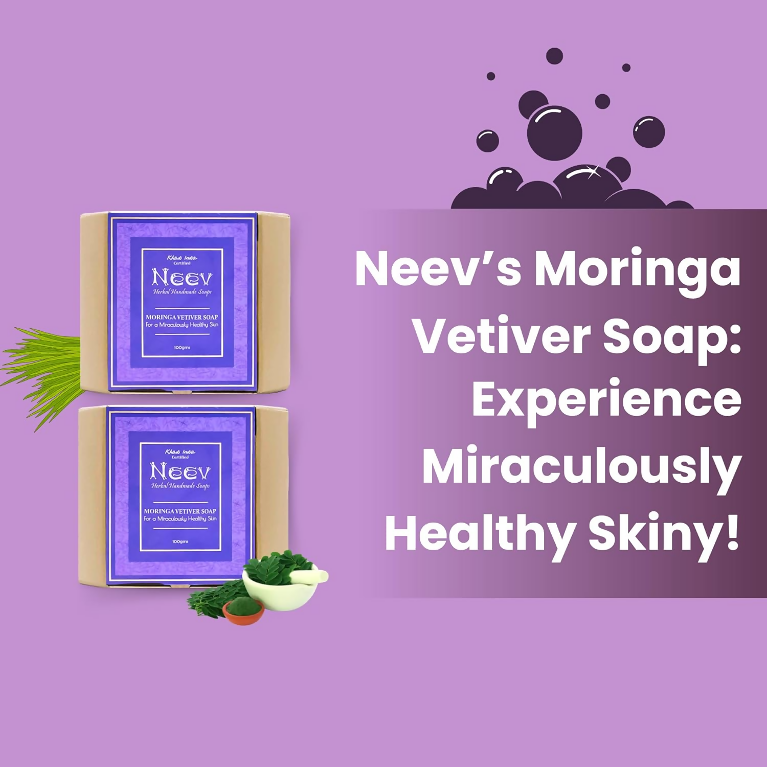 Neev Herbal Handmade Soaps Moringa Vetiver Soap