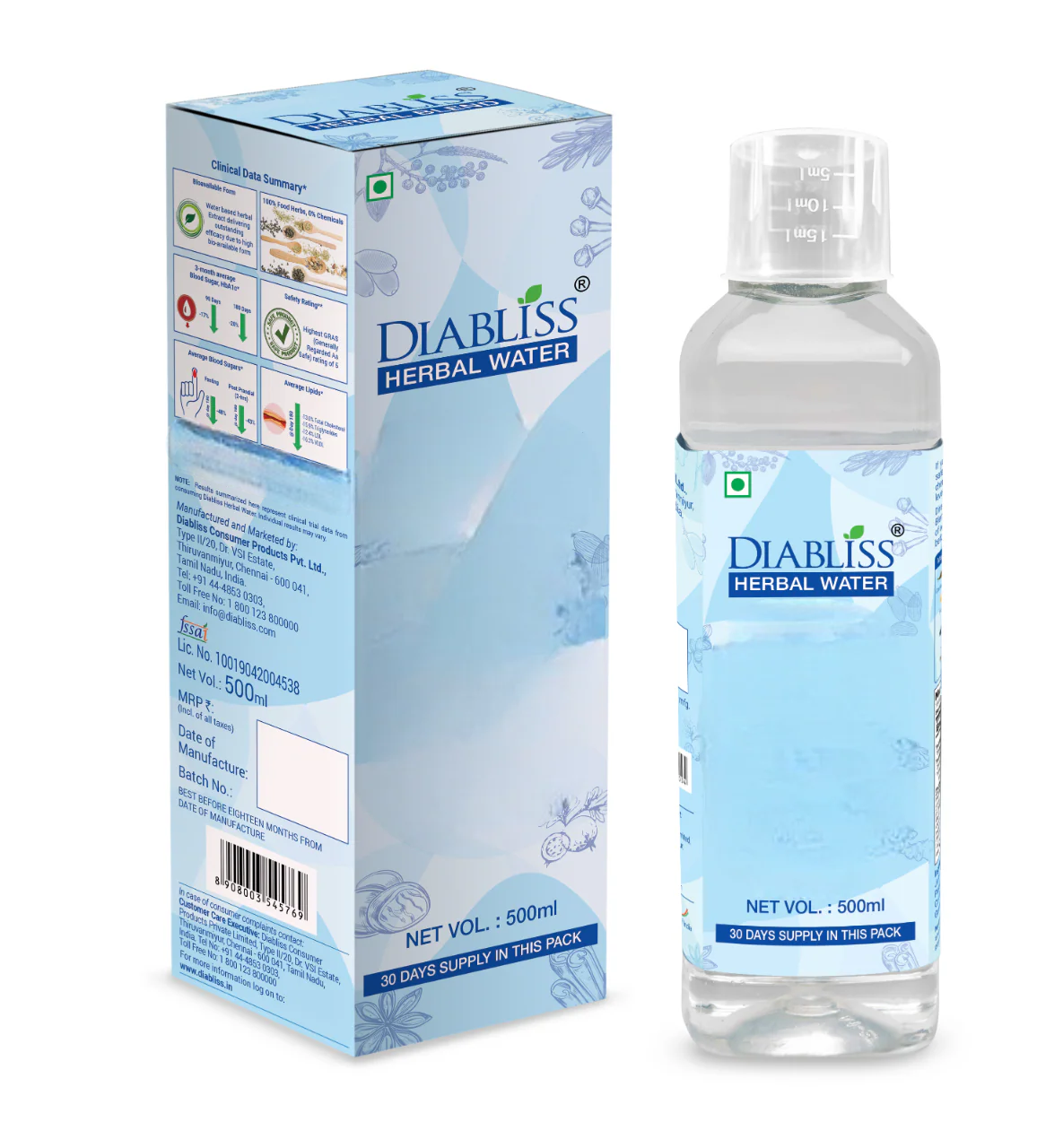 Diabliss Herbal Water For Blood Glucose Management 