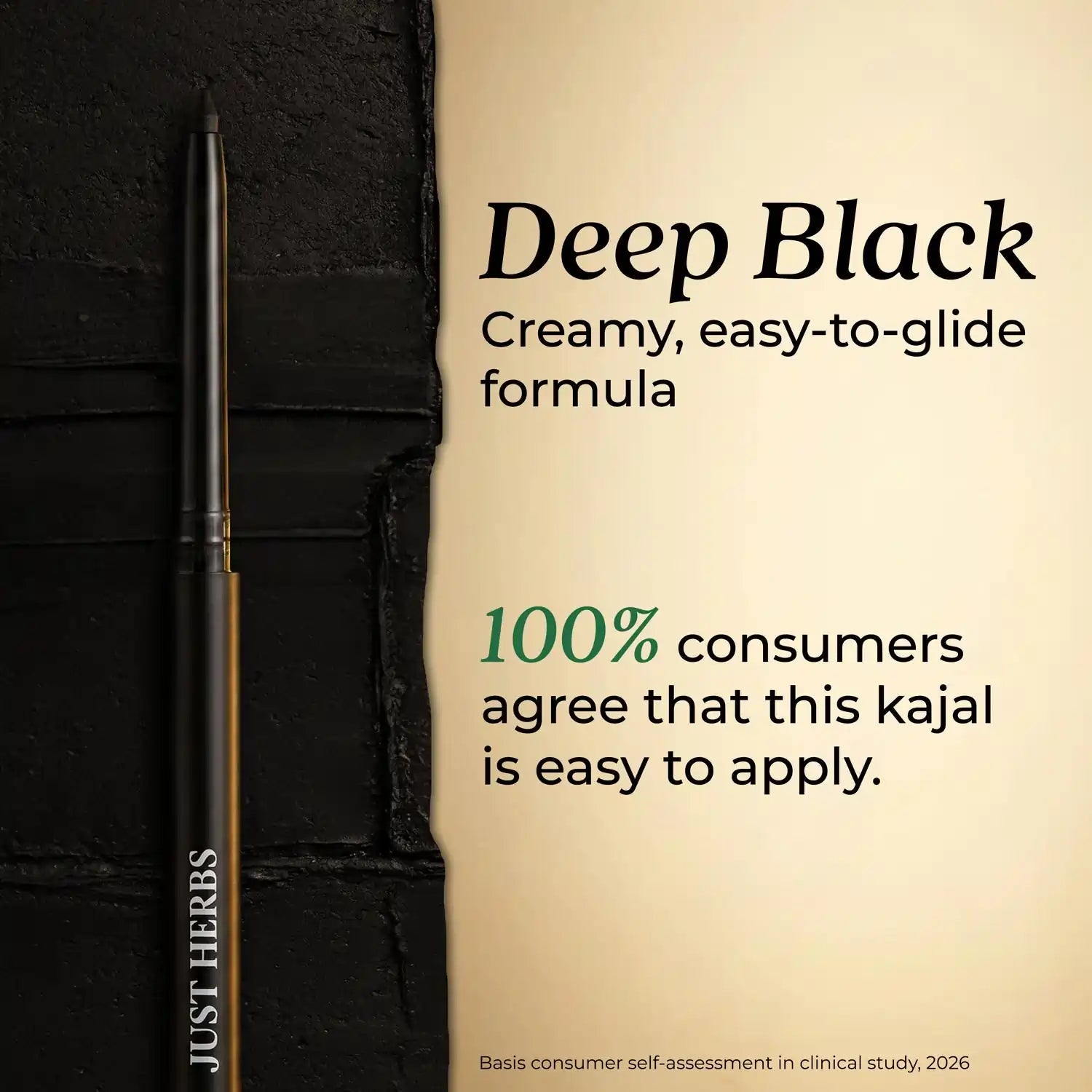 Naynam Day-long Kohl Kajal – Deep Black | Cyclosiloxane-Free 