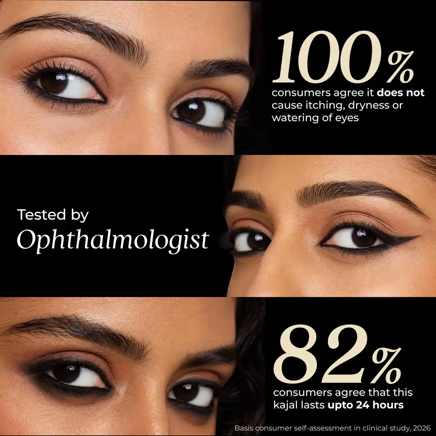 Naynam Day-long Kohl Kajal – Deep Black | Cyclosiloxane-Free 