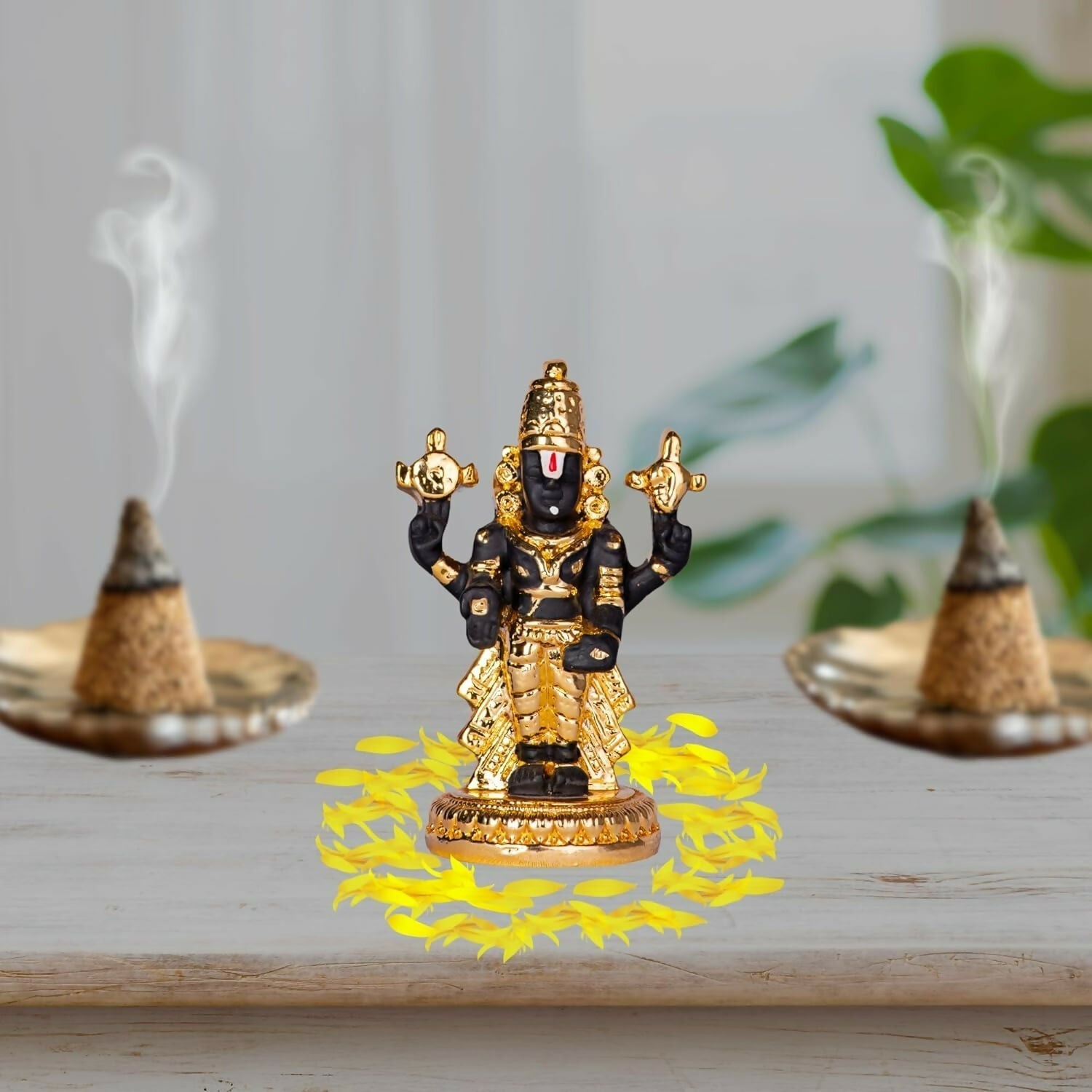 House Of Wemy Gold-Polished Premium Balaji Statue 