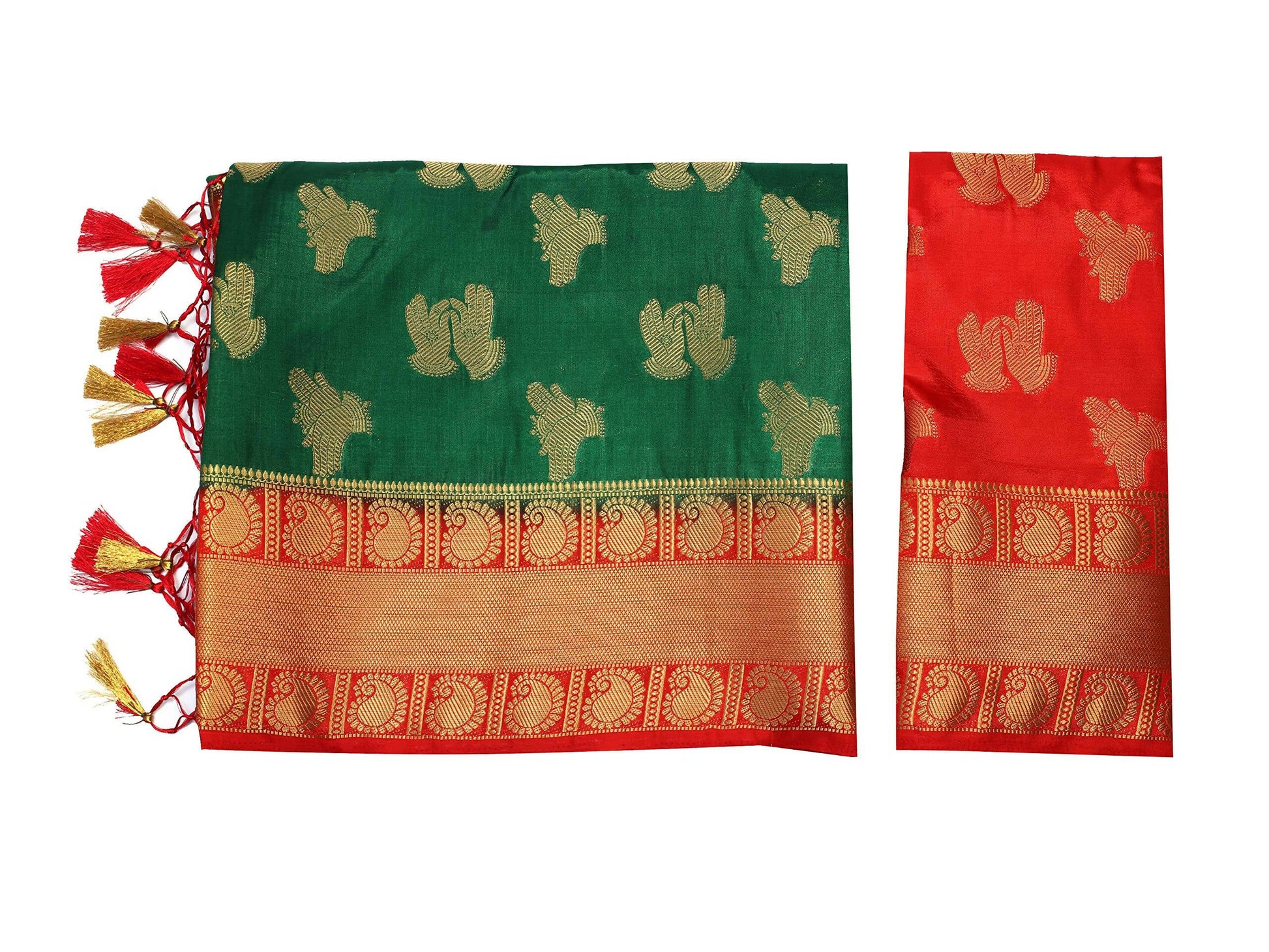 Mimosa Women's Green Kanchipuram Silk Saree