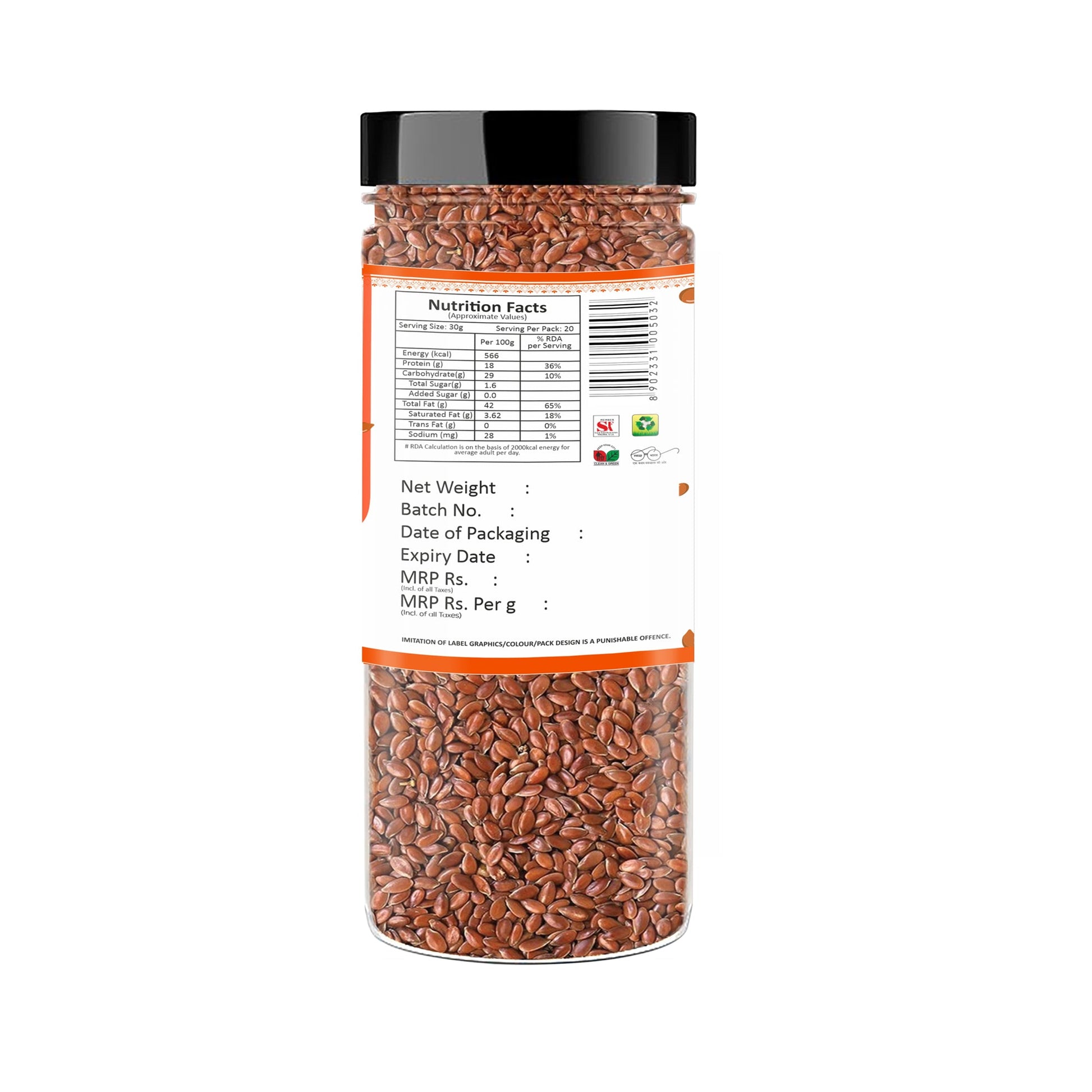 Yum Yum Roasted & Salted Flax Seeds Jar  Grab2Buy Yum Yum Grab2Buy
