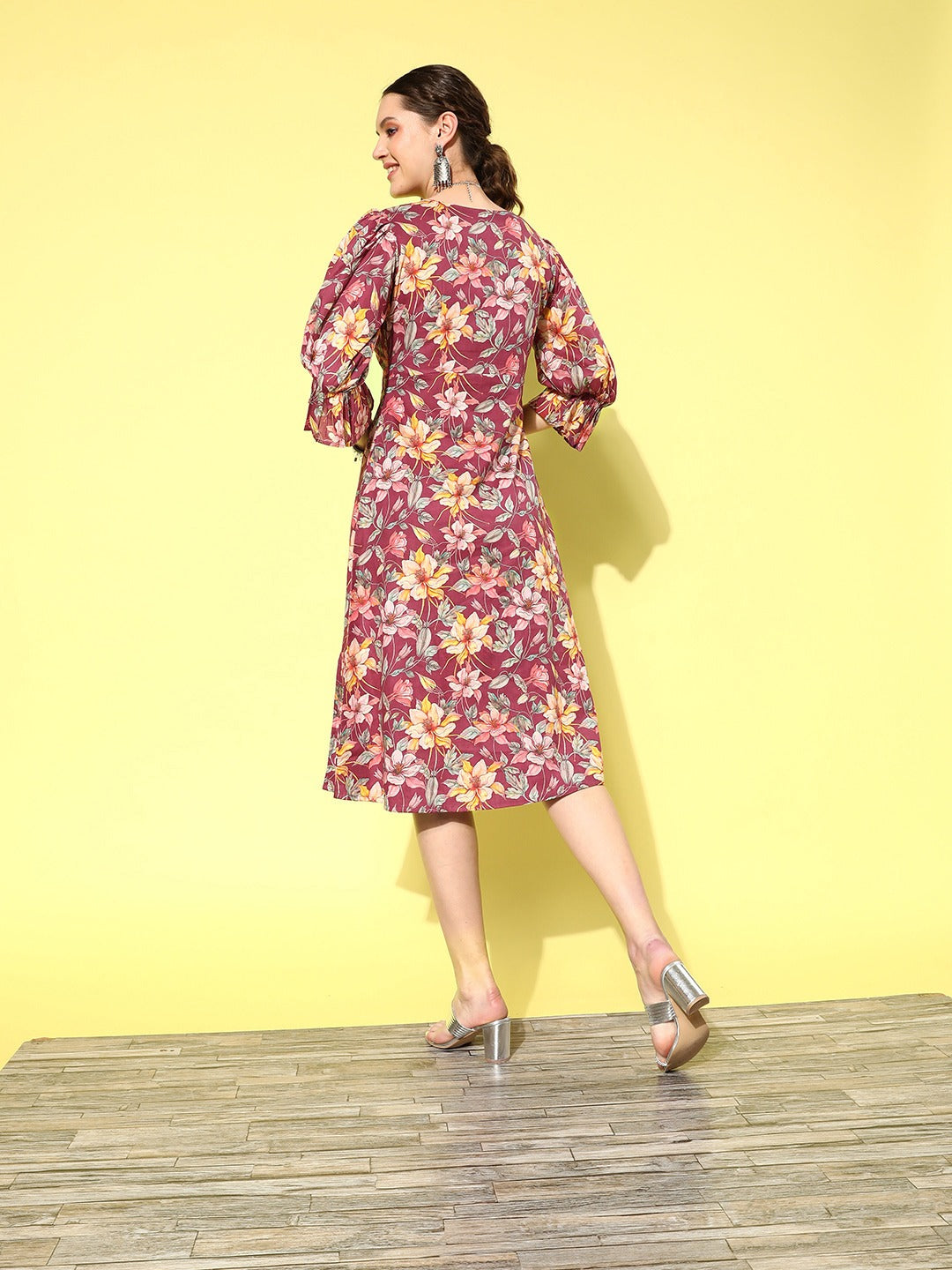 Yufta Floral Cotton Midi Dress  Grab2Buy Yufta Grab2Buy