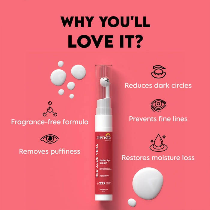Clensta Red Aloe Vera Under Eye Cream 