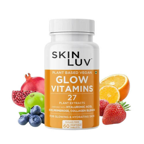 SkinLuv Plant Based Vegan Glow Vitamins Sugar Free Veg Tablets - Grab2buy