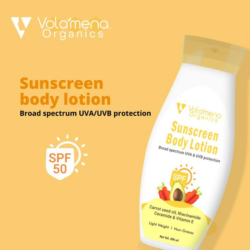Volamena Sunscreen Body Lotion With Carrot Seed Oil Protects From UVA & UVB  Grab2Buy Volamena Grab2Buy