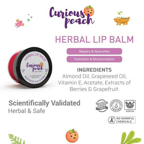 Curious Peach Ultra Protection Herbal Lip Balm - Raspberry & Blueberry - Grab2buy