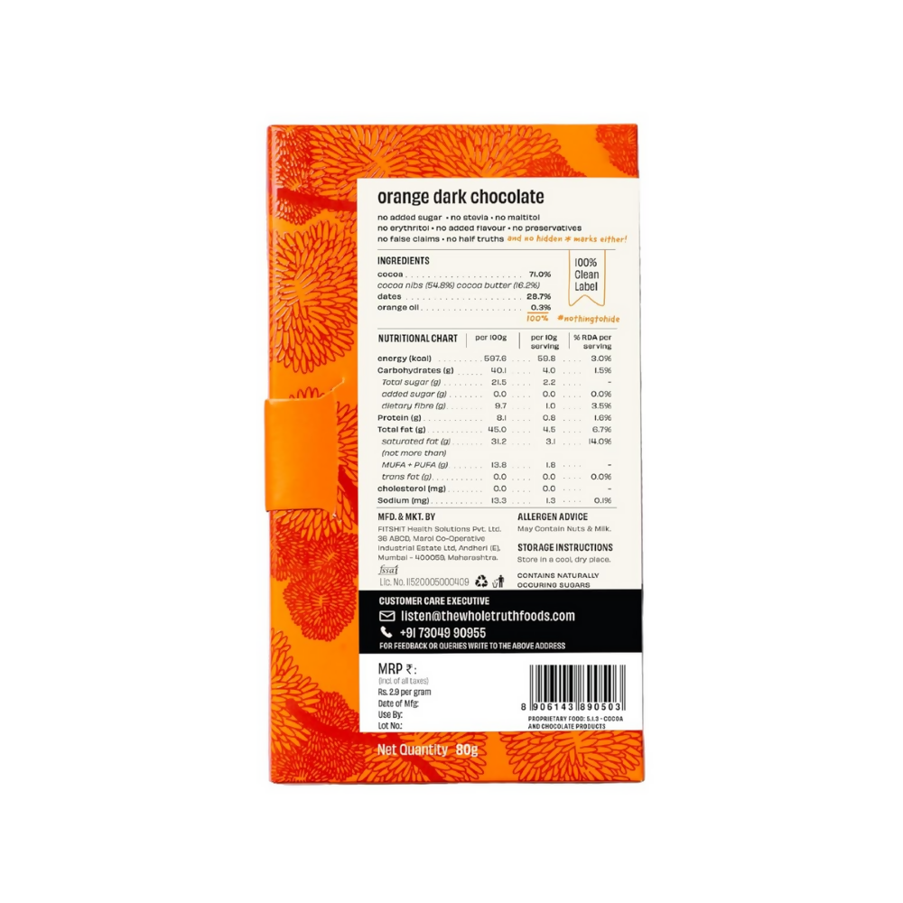 The Whole Truth Dark Chocolate - Orange  Grab2Buy The Whole Truth Grab2Buy