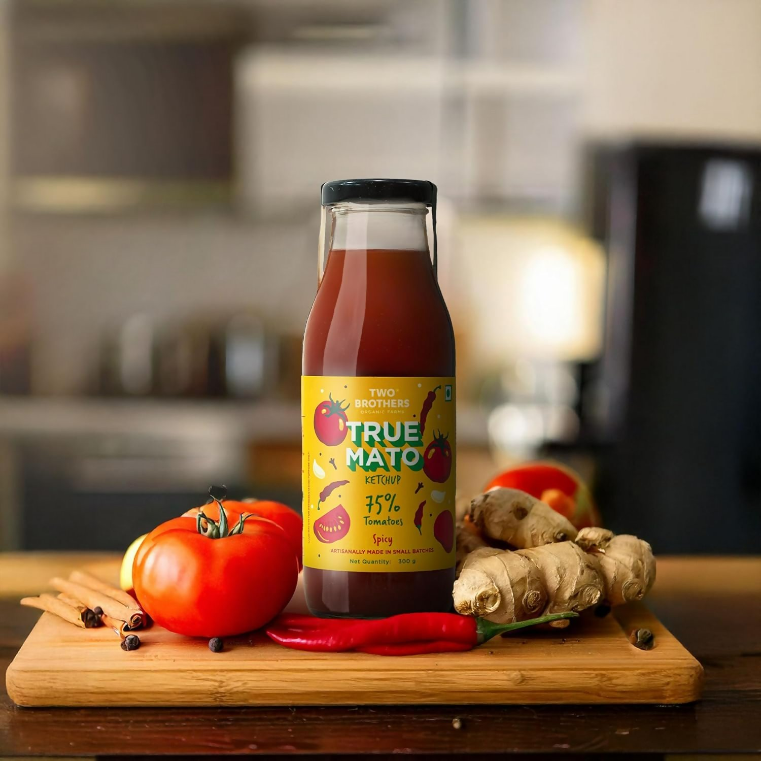 Two Brothers Organic Farms Truemato Ketchup - Spicy  Grab2Buy Two Brothers Organic Farms Grab2Buy