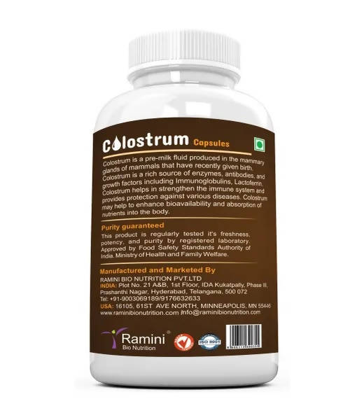 Ramini Bio Nutrition Colostrum 500mg Veg Capsules - Grab2buy