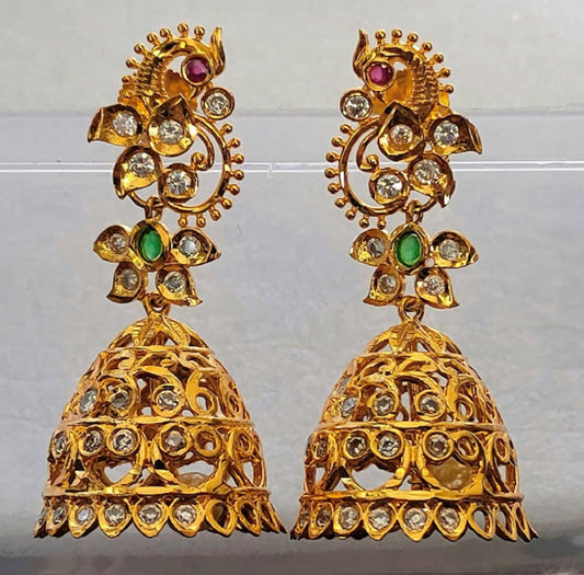 Multicolor Peacock Bridal Jhumkas - Grab2buy