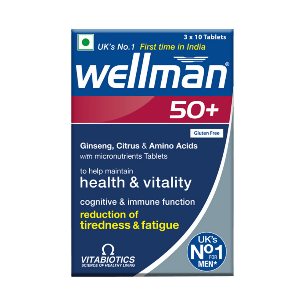 Wellman 50+ UK's No.1 Multivitamin Tablets For Men above 50 (Ginseng, Citrus & Amino Acids & Micronutrients) 