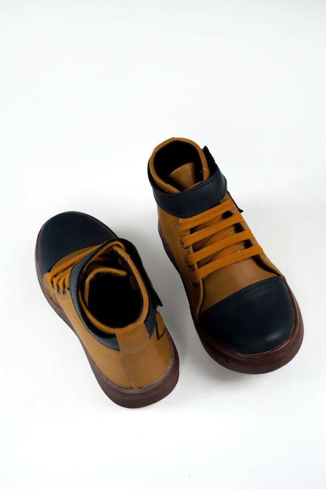Tiny Bugs Boys Party Wear Mid Top Boots - Tan  Grab2Buy Tiny Bugs Grab2Buy