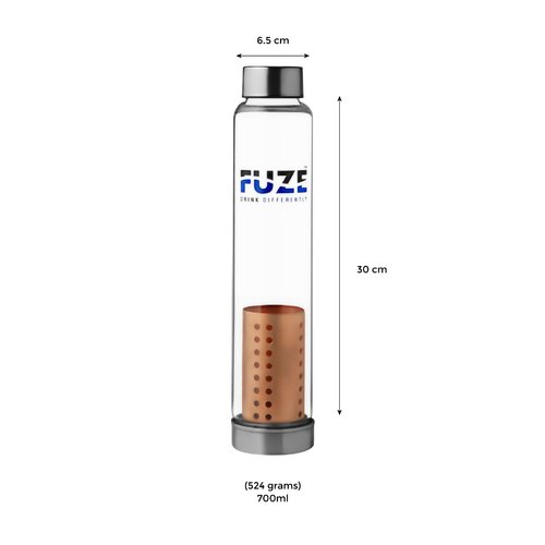 Fuze Glass Bottle With Pure Copper Filter  Grab2Buy Fuze Grab2Buy
