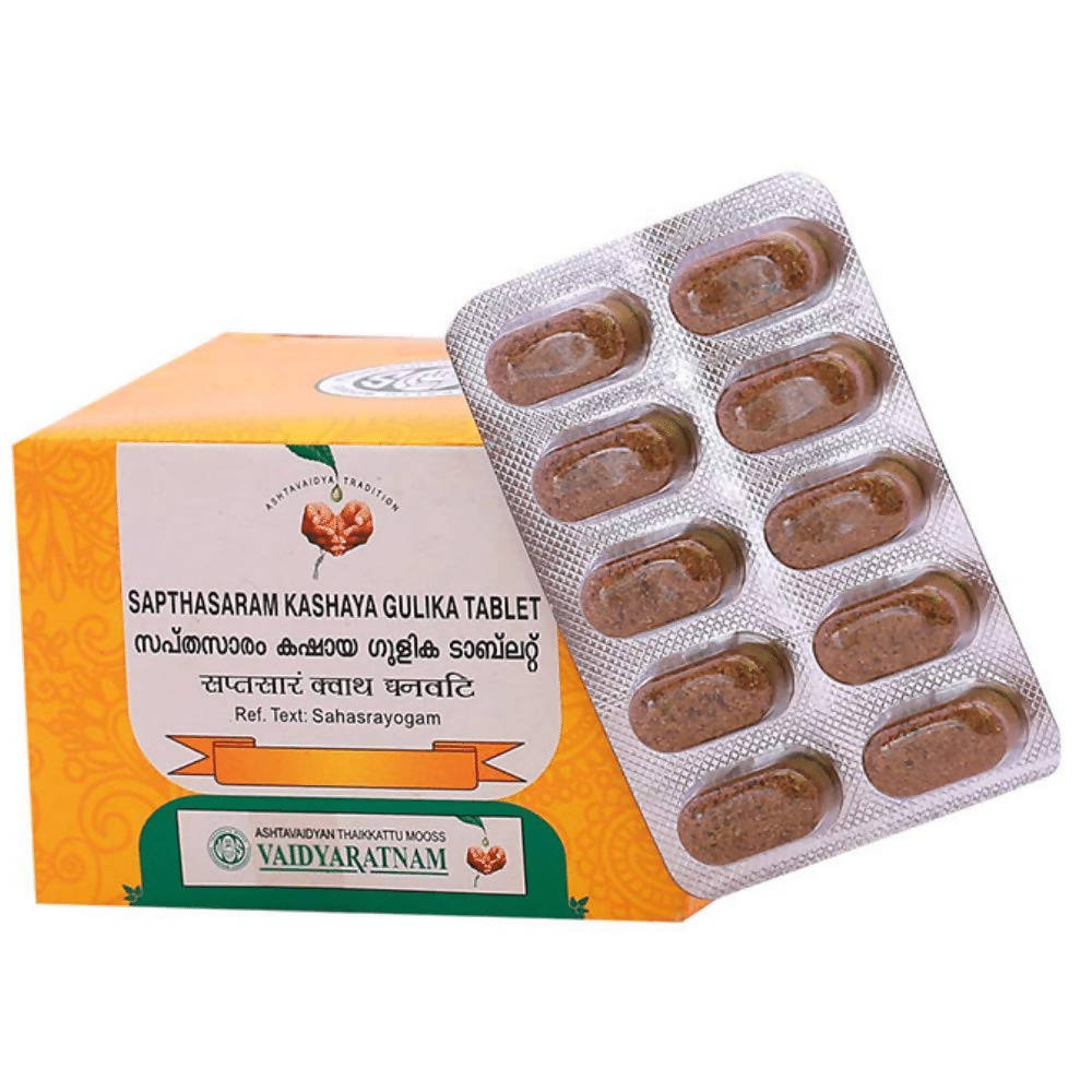 Vaidyaratnam Sapthasaram Kashaya Gulika Tablets 