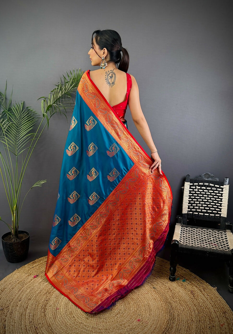 Joban Fashion Pink Peacock Banarasi Silk Sarees | Swadesiicart