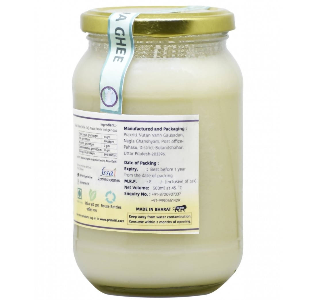 Prakriti Desi Cow Bilona Ghee | Organic Desi Cow Ghee | Pure organic ghee, traditionally-churned, chemical-free, granular ghee, nutritious by nature 