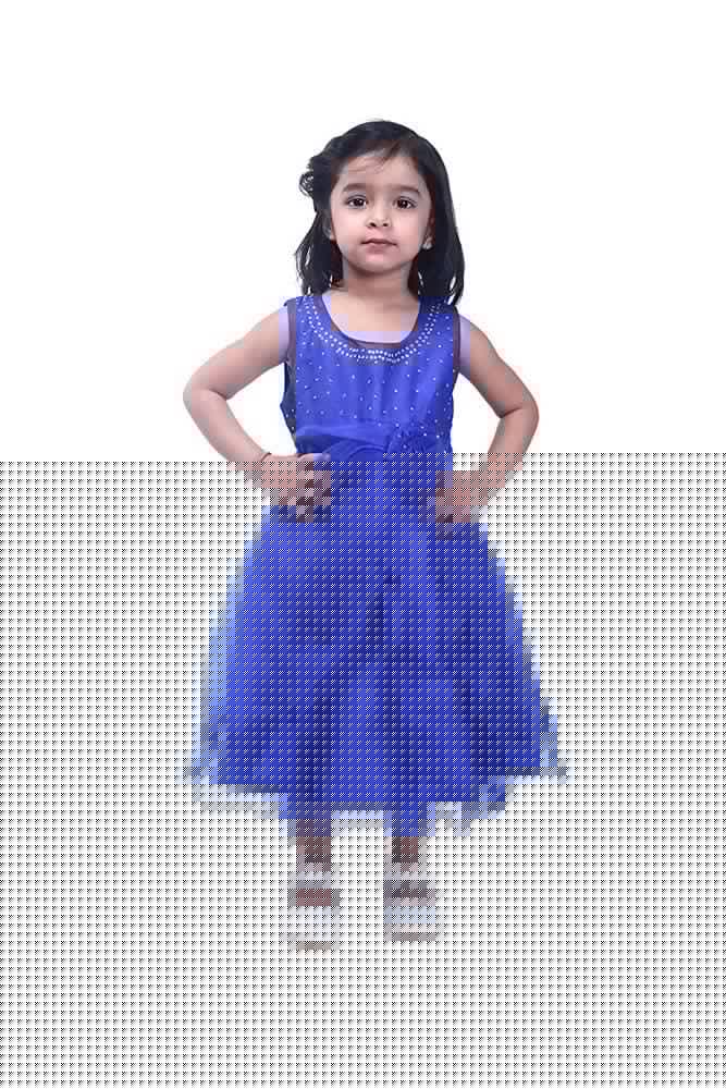 Asmaani Baby Girl's Blue Color Satin Knee Length Frock (AS-DRESS_22143) - Grab2buy