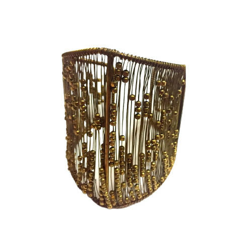 Tiaraa Golden Antique Beaded Fashion Bracelet 