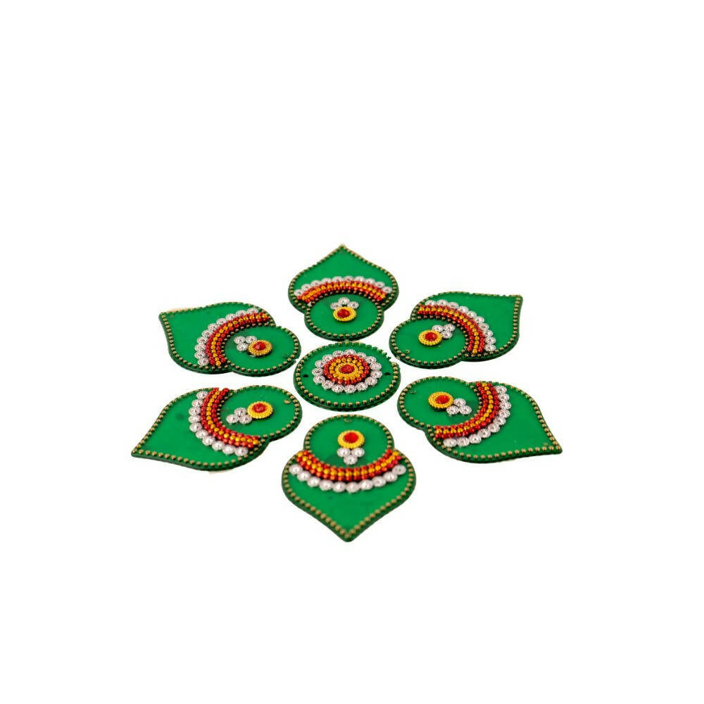 Kundan HandiKrafts Designer Double Layered Rangoli Green (Baby) - Grab2buy