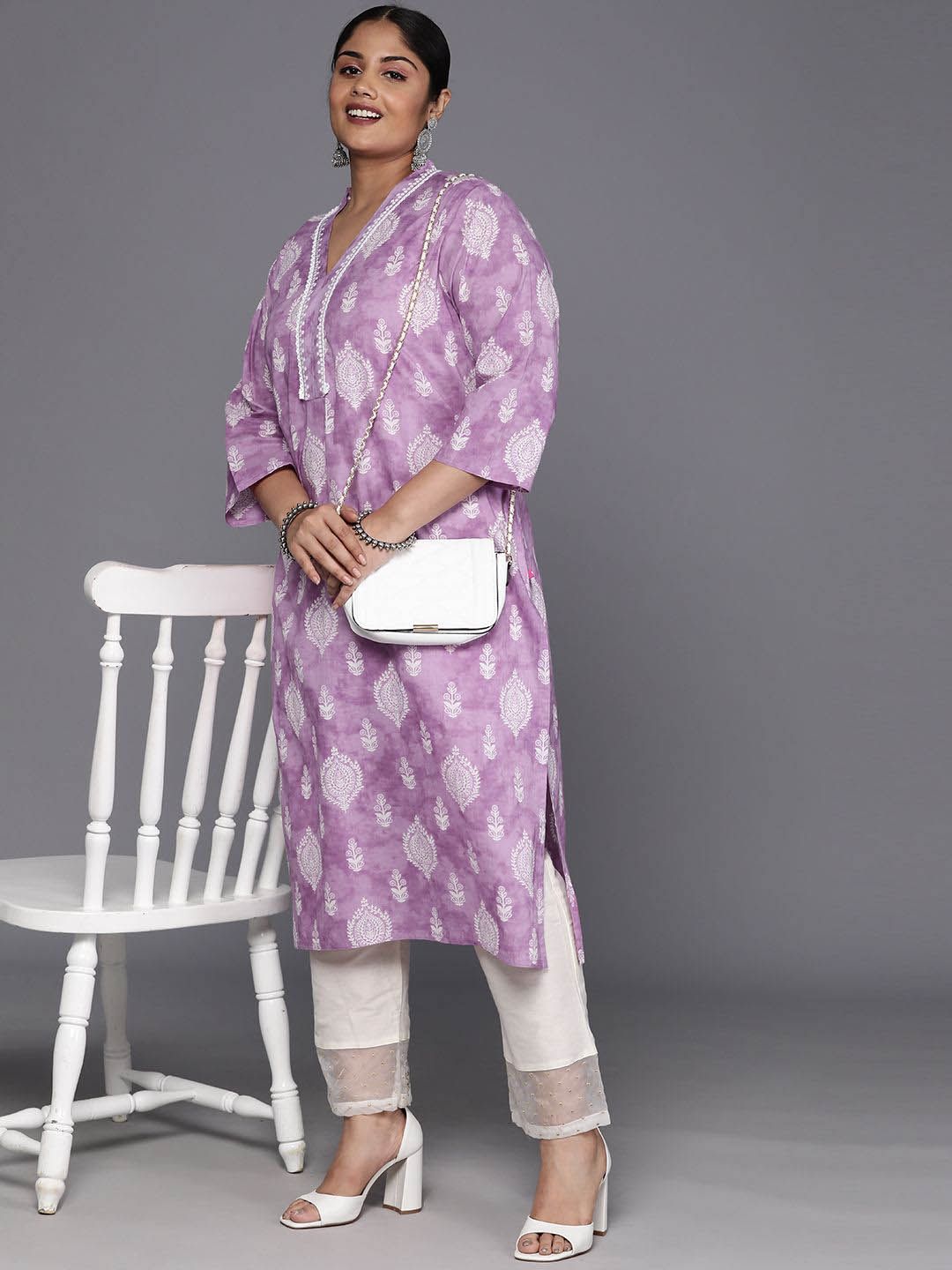 Sztori Ethnic Motifs Printed Regular Cotton Straight Kurta