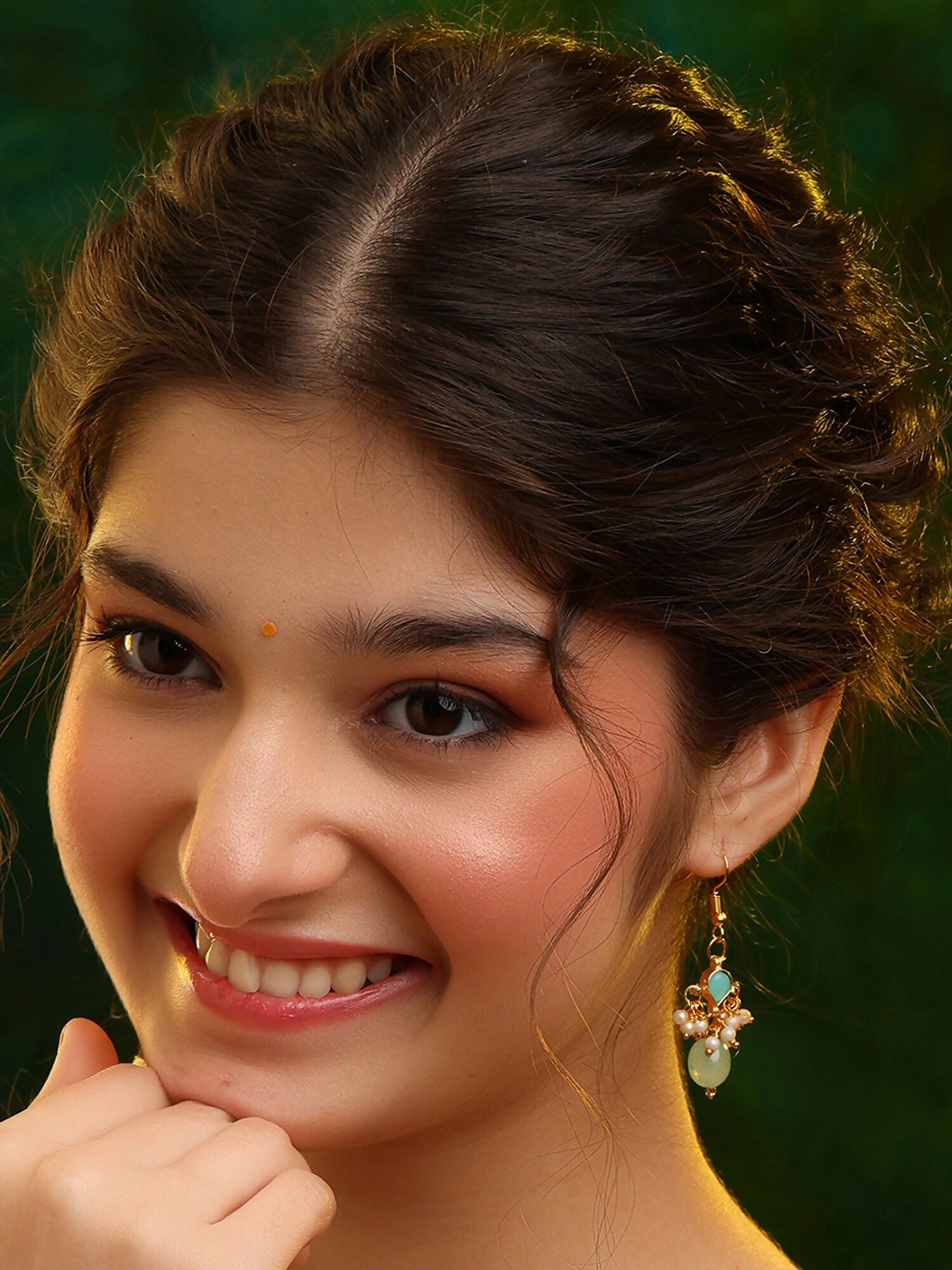 Ruby Raang Chandni Green Earring