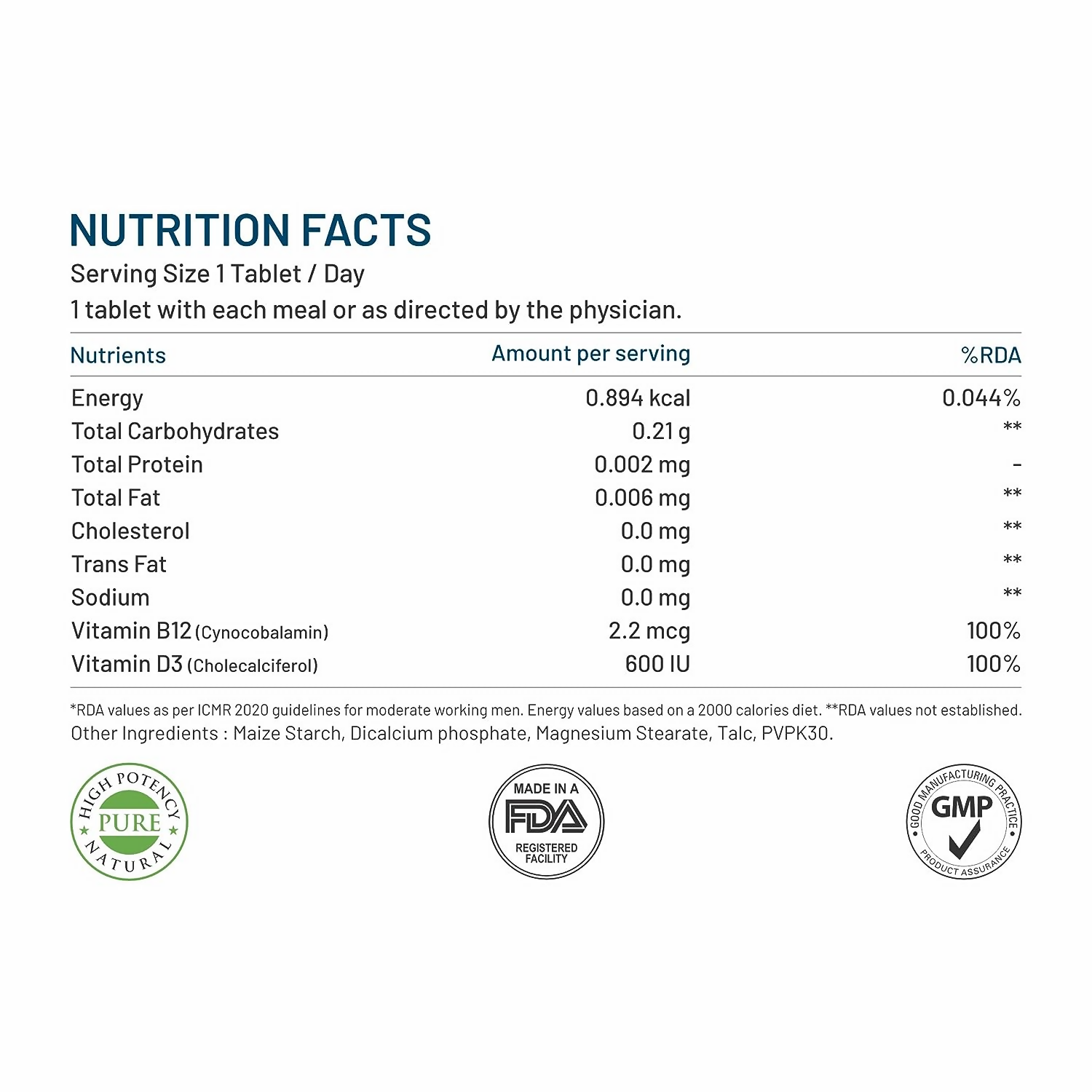 Bliss Welness Vitamin B12+D3 Tablets 