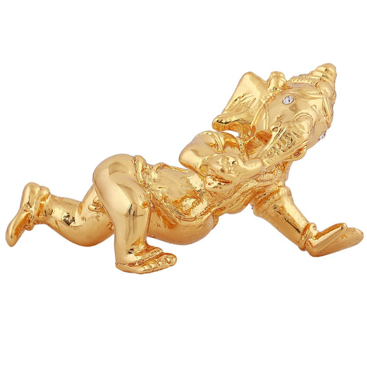 Estele Gold-Polished Spiritual Lord Bal Ganesha Idol for Gifts & HouseWarming/Home/Office Decors Estele Accessories
