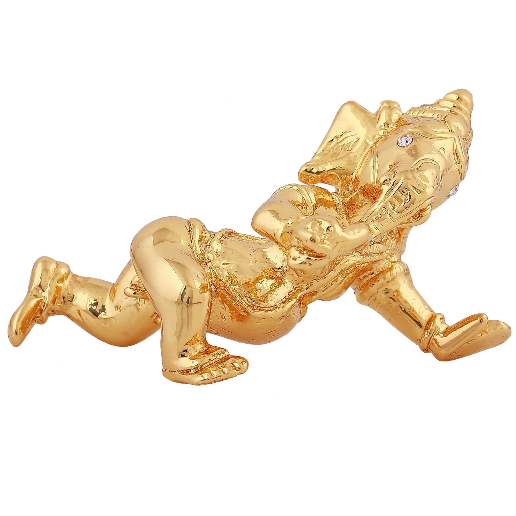 Estele Gold-Polished Spiritual Lord Bal Ganesha Idol for Gifts & HouseWarming/Home/Office Decors 