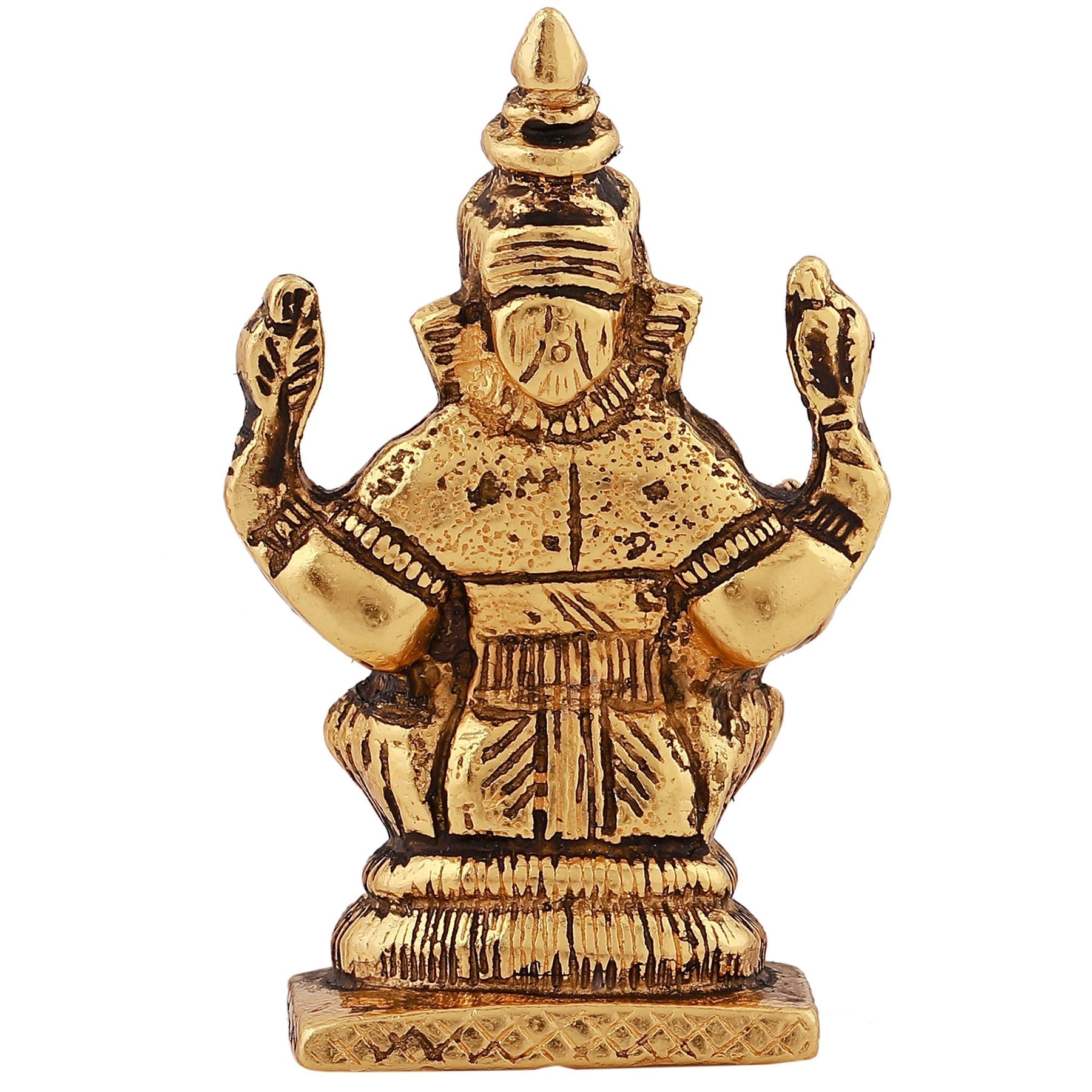 Estele Gold-Polished God of Wisdom Lord Ganesha Idol for Home/Office Decors 