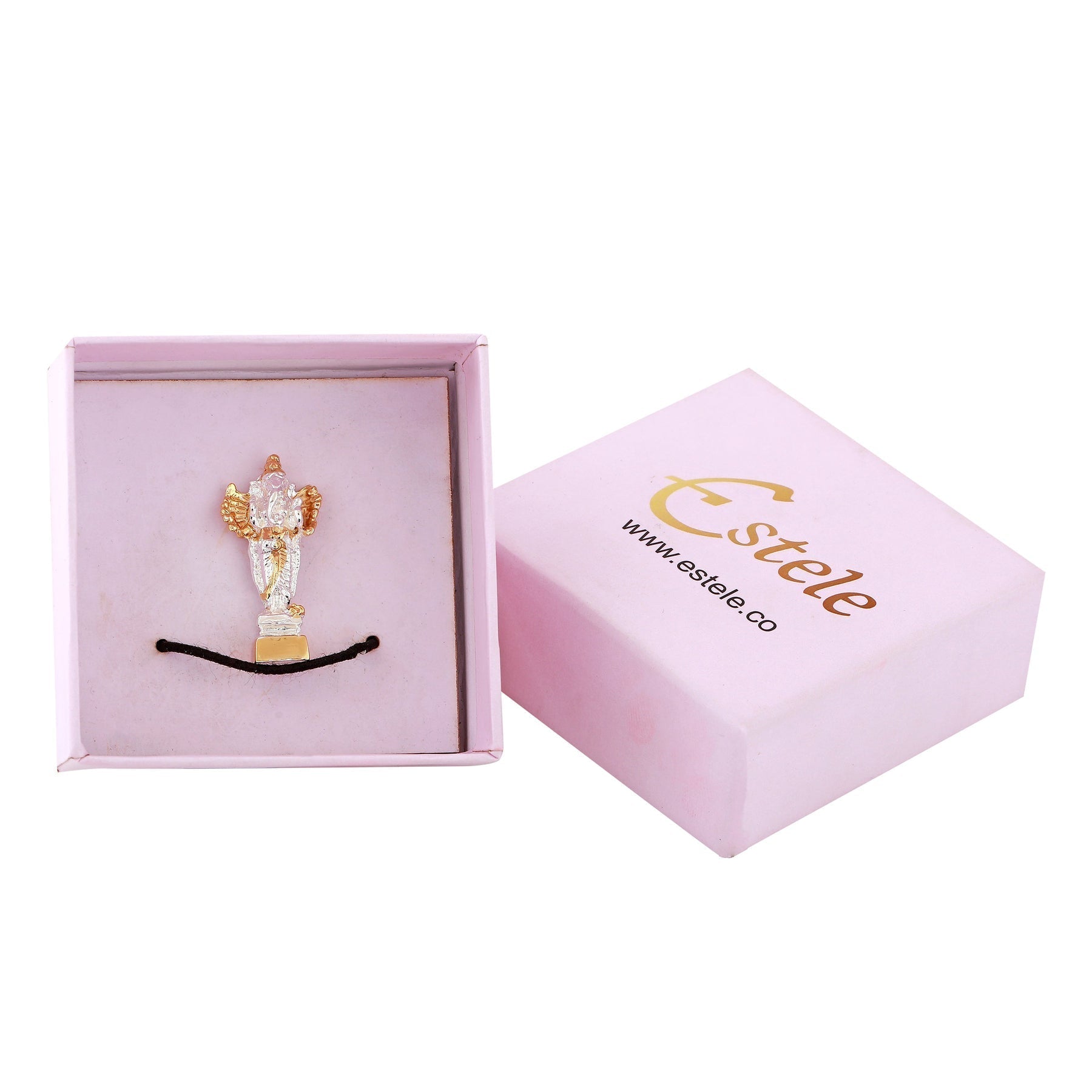 Estele Gold-Polished Spiritual Lord Standing Ganesha Idol for Gifts & HouseWarming/Home/Office Decors 