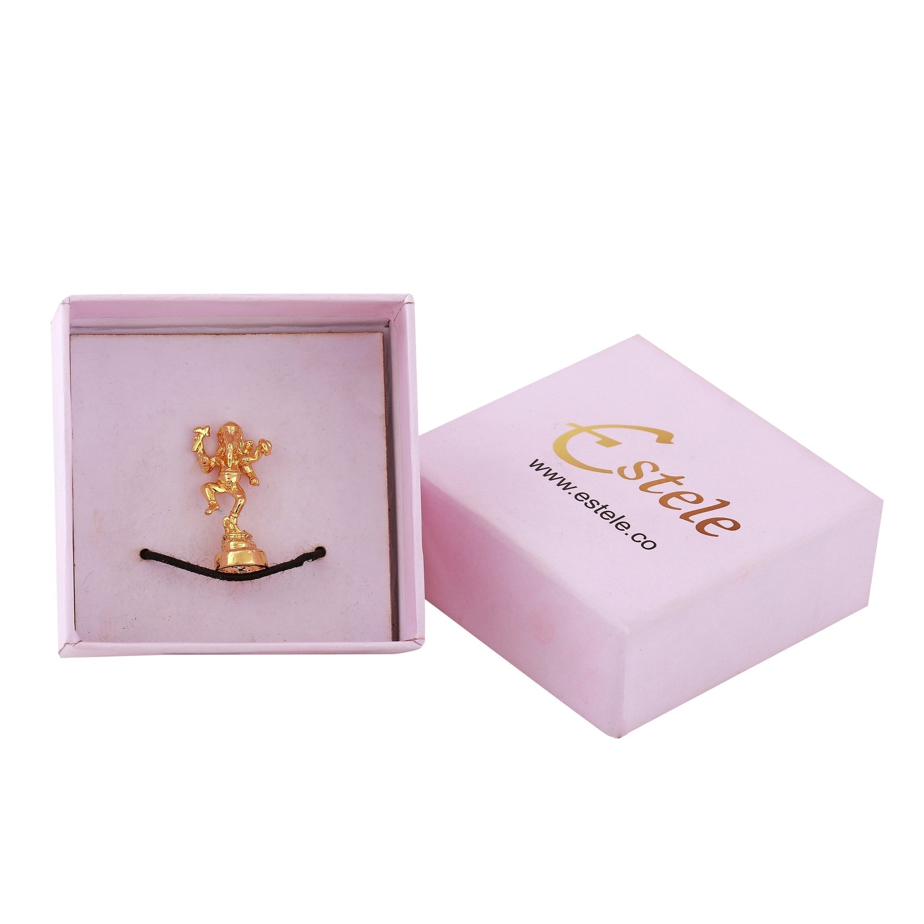 Estele Gold-Polished God of beginnings Lord Ganesha Idol with stand on one leg for Home/Office Decors 