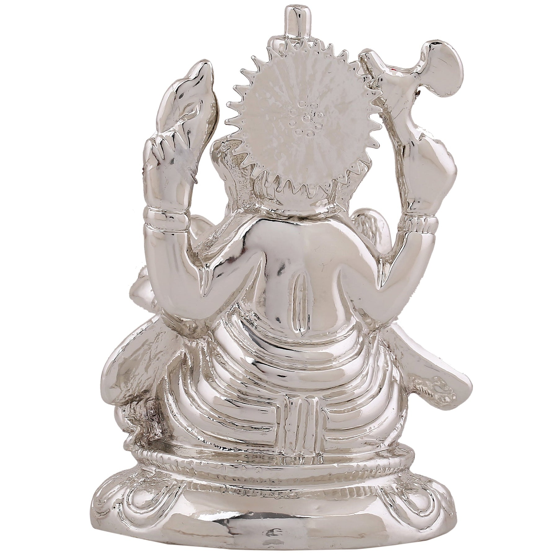 Estele Rhodium Plated Spiritual Lord Ganesha Idol for Gifts & HouseWarming/Home/Office Decors 