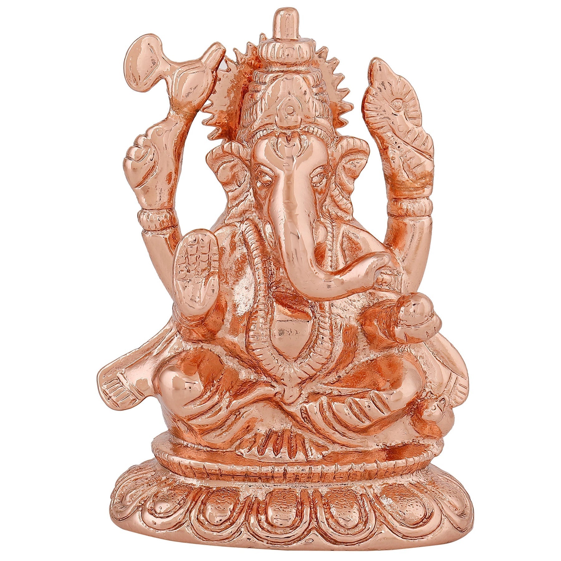 Estele Pink/Rose Gold-Polished Spiritual Ganesha Idol for Poja/Car decor 