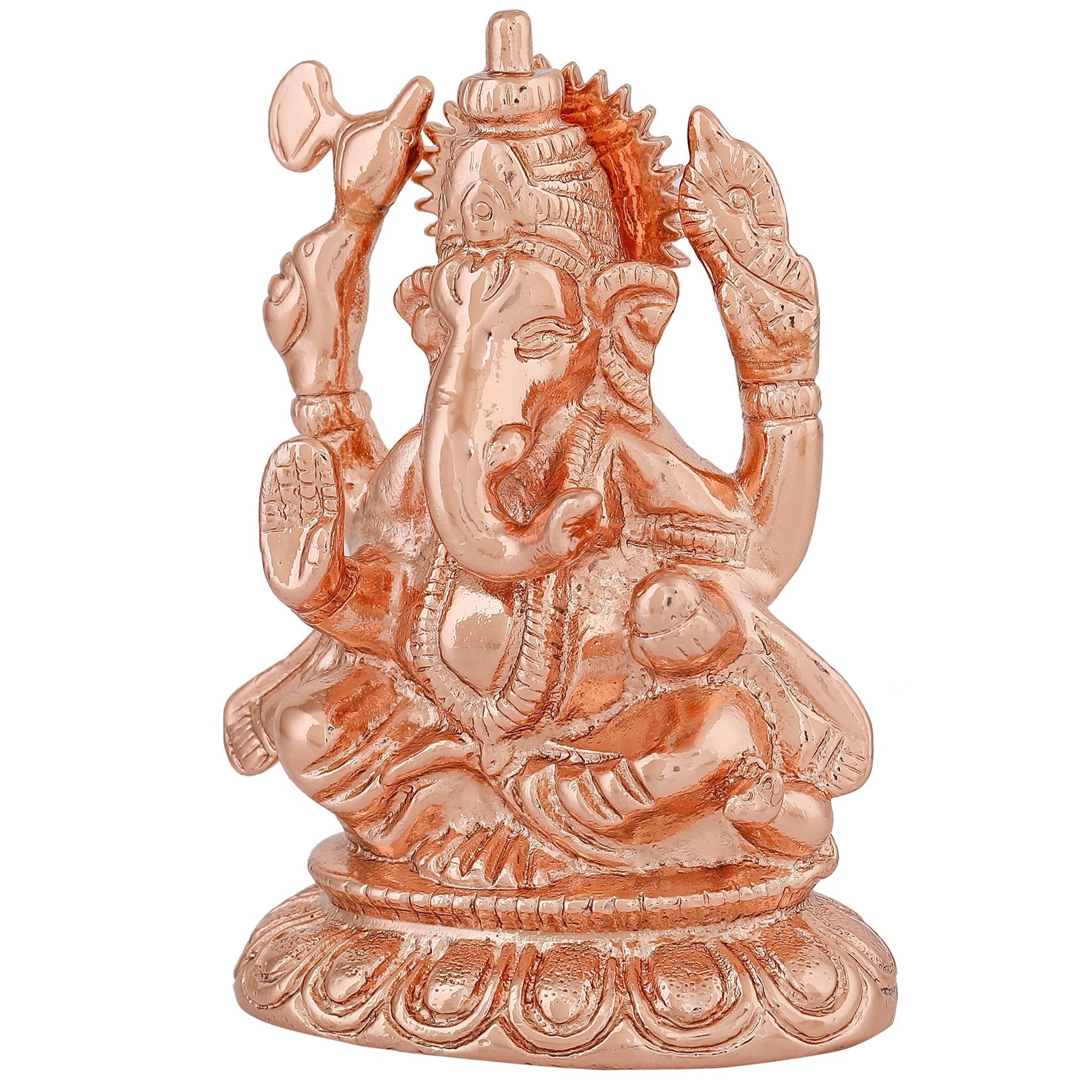 Estele Pink/Rose Gold-Polished Spiritual Ganesha Idol for Poja/Car decor 