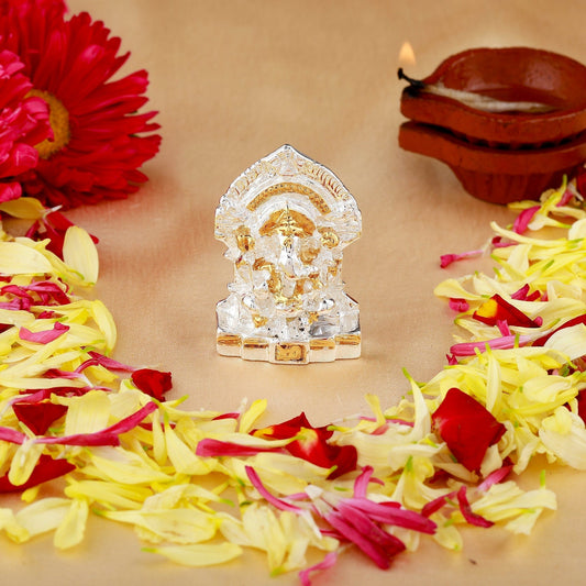 Estele Gold-Polished Religious Lord Ganesha Idol for Gifts & HouseWarming/Home/Office Decors 
